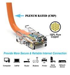 Orange Plenum Cat5e Ethernet Cable 75ft D43482