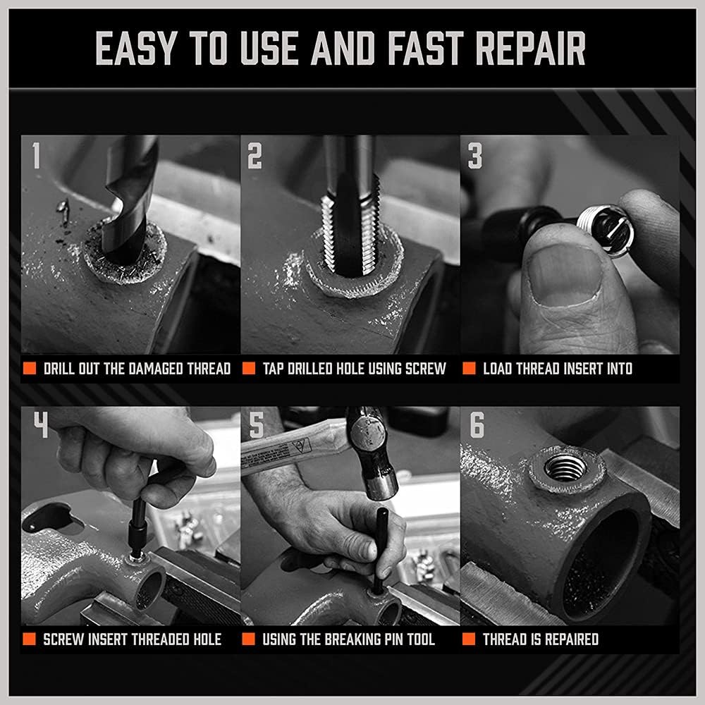 300pc Metric and SAE Thread Repair Kit with HSS Drill C451071