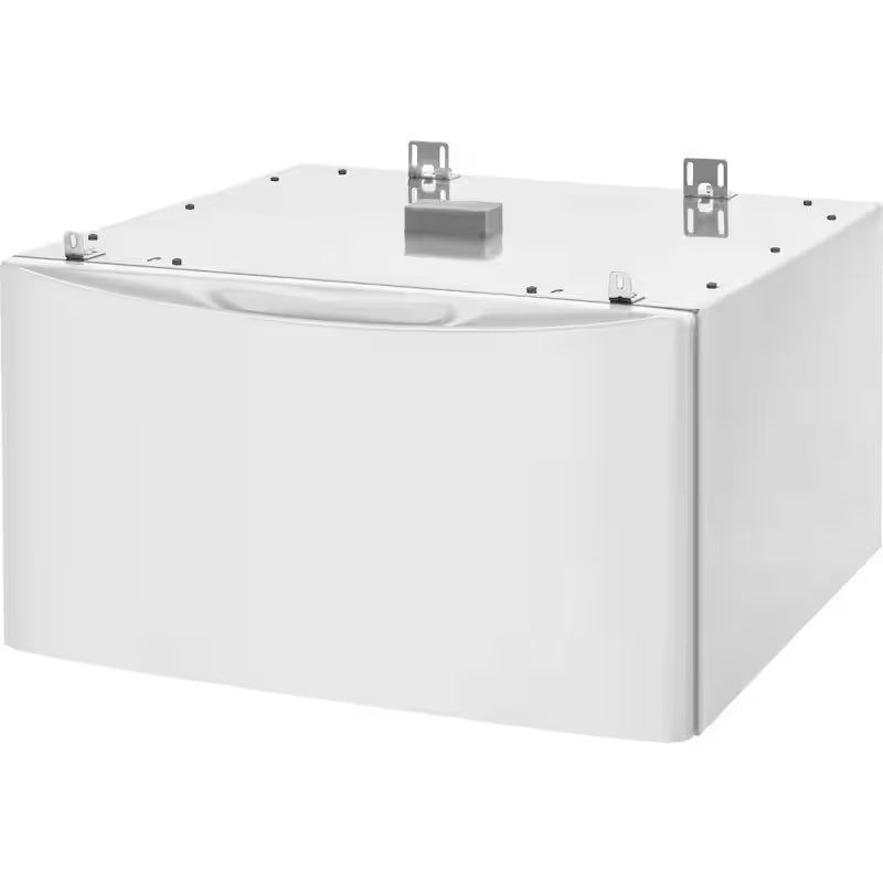 White Laundry Pedestal with Storage Drawer T7687