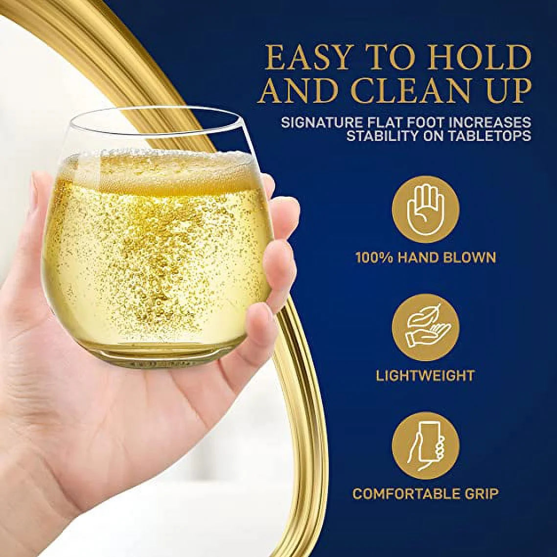 Stemless Wine Glasses Set of 12 K422027