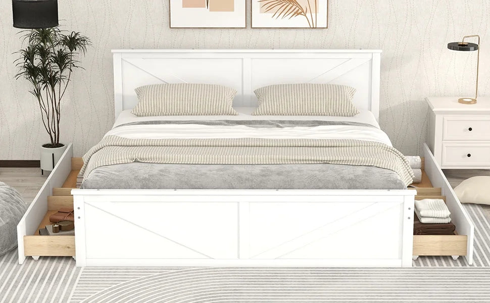 Wooden Platform Bed A624826