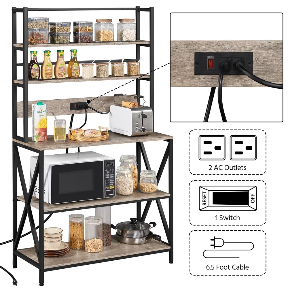 5-Tier Kitchen Baker's Rack with Hutch X463285