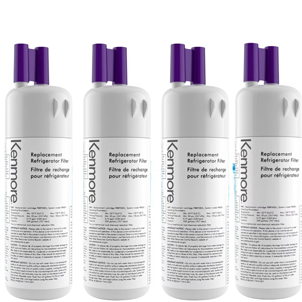 4 Pack White Refrigerator Water Filter E8740