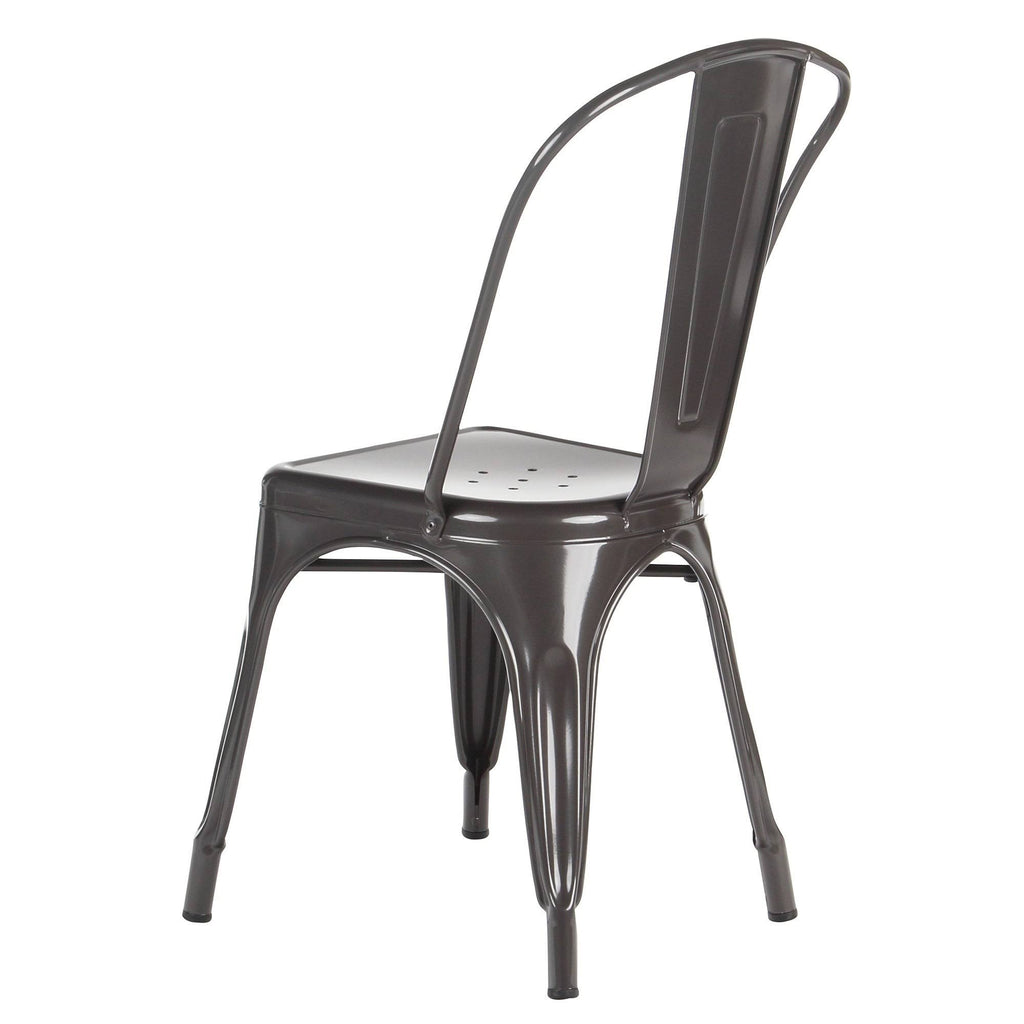 White Metal Tolix-Style Side Chair Q654098
