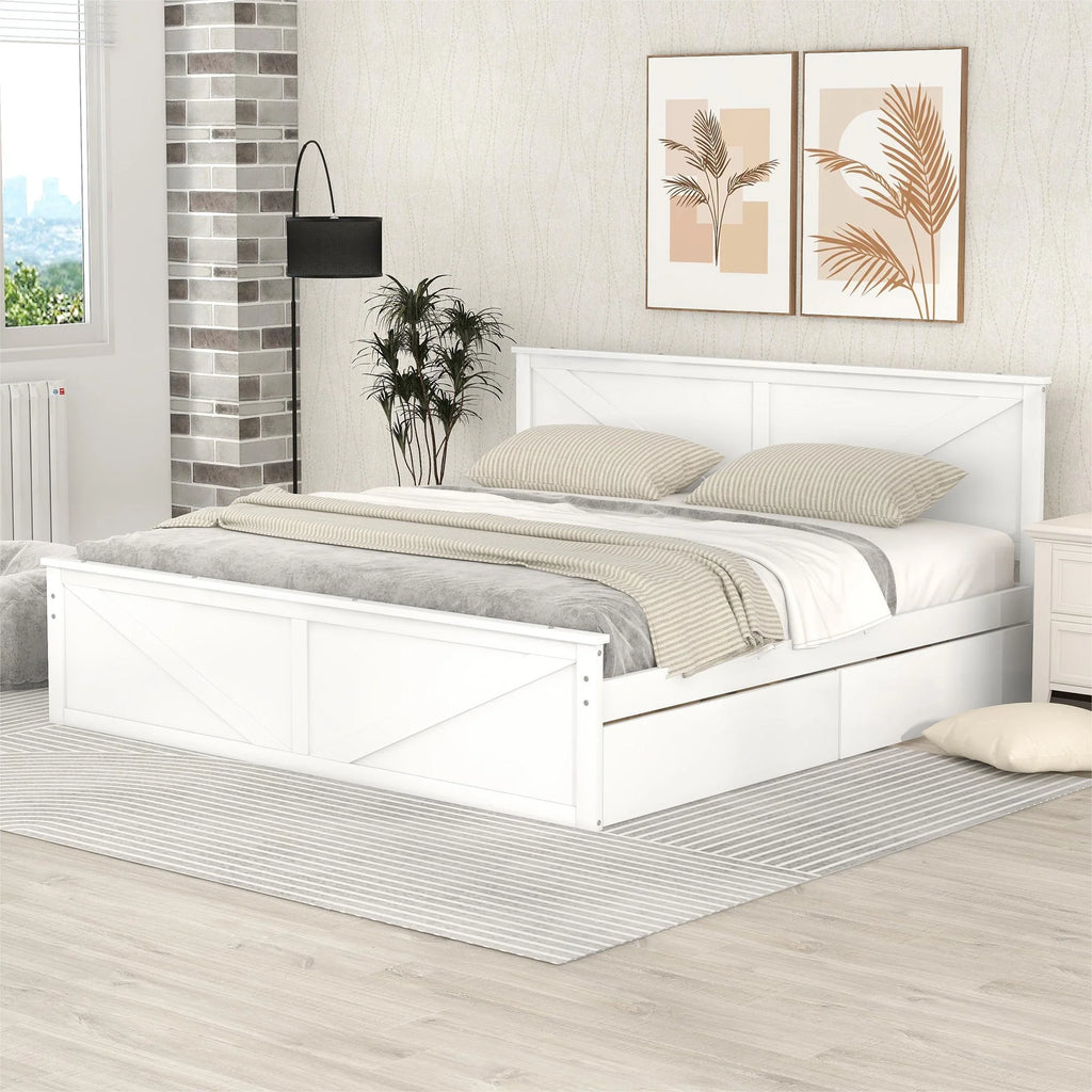 Wooden Platform Bed A624826