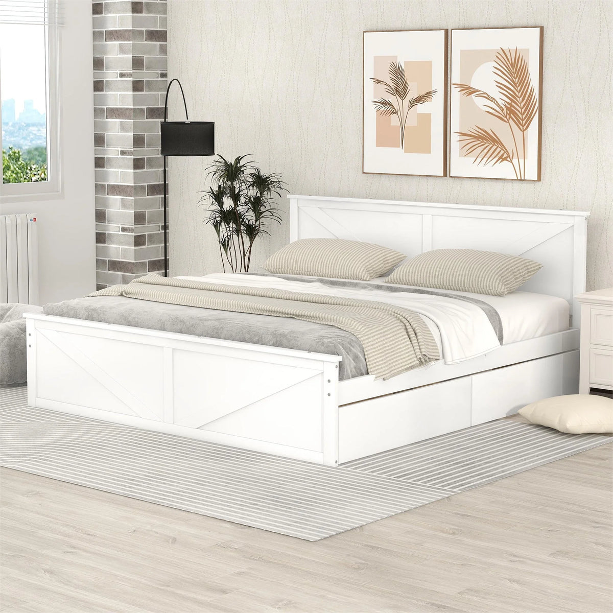 Wooden Platform Bed A624826
