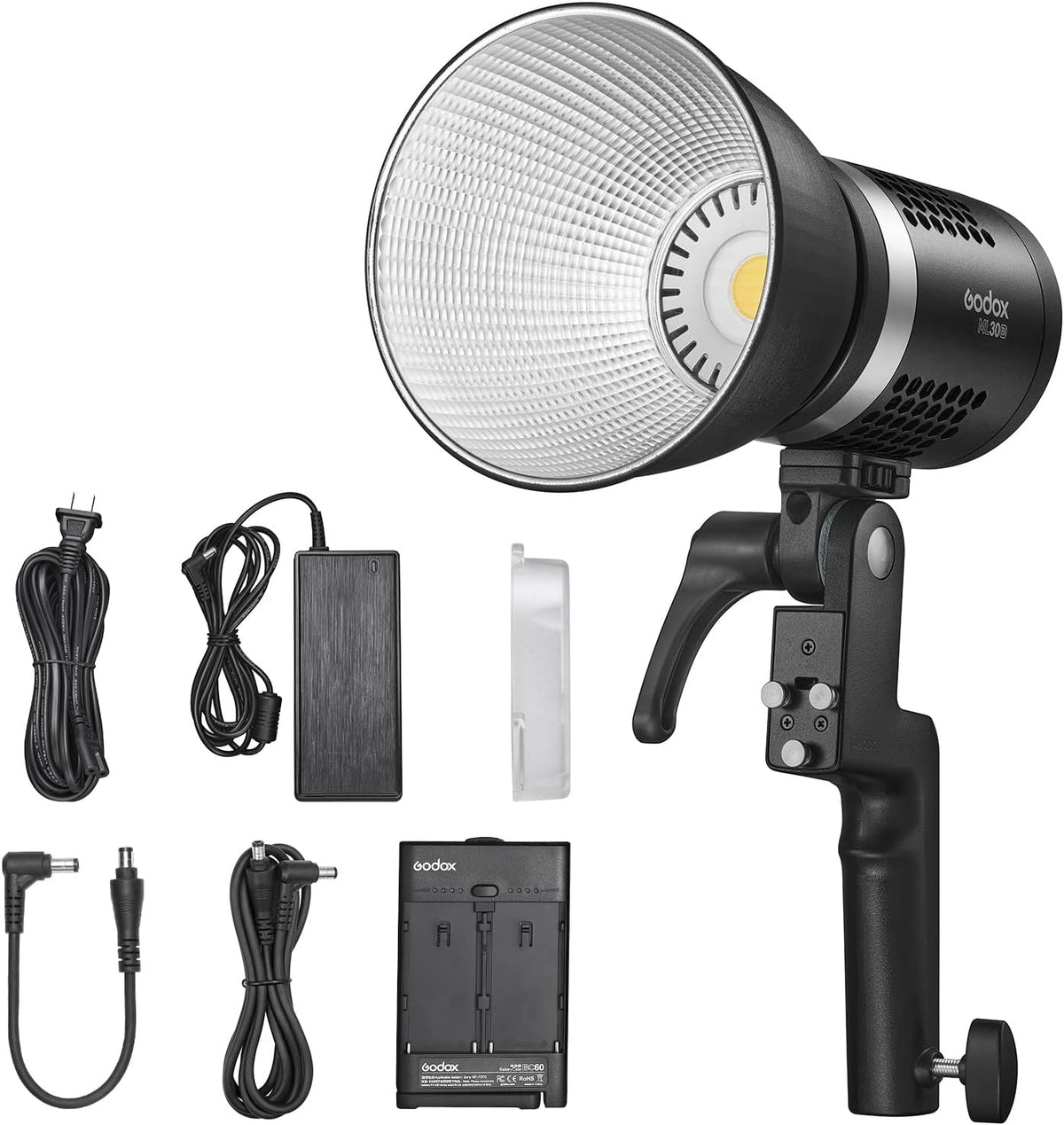 Bi-Color LED Video Light with 2X NP-F970 Lithium Battery Case I4078