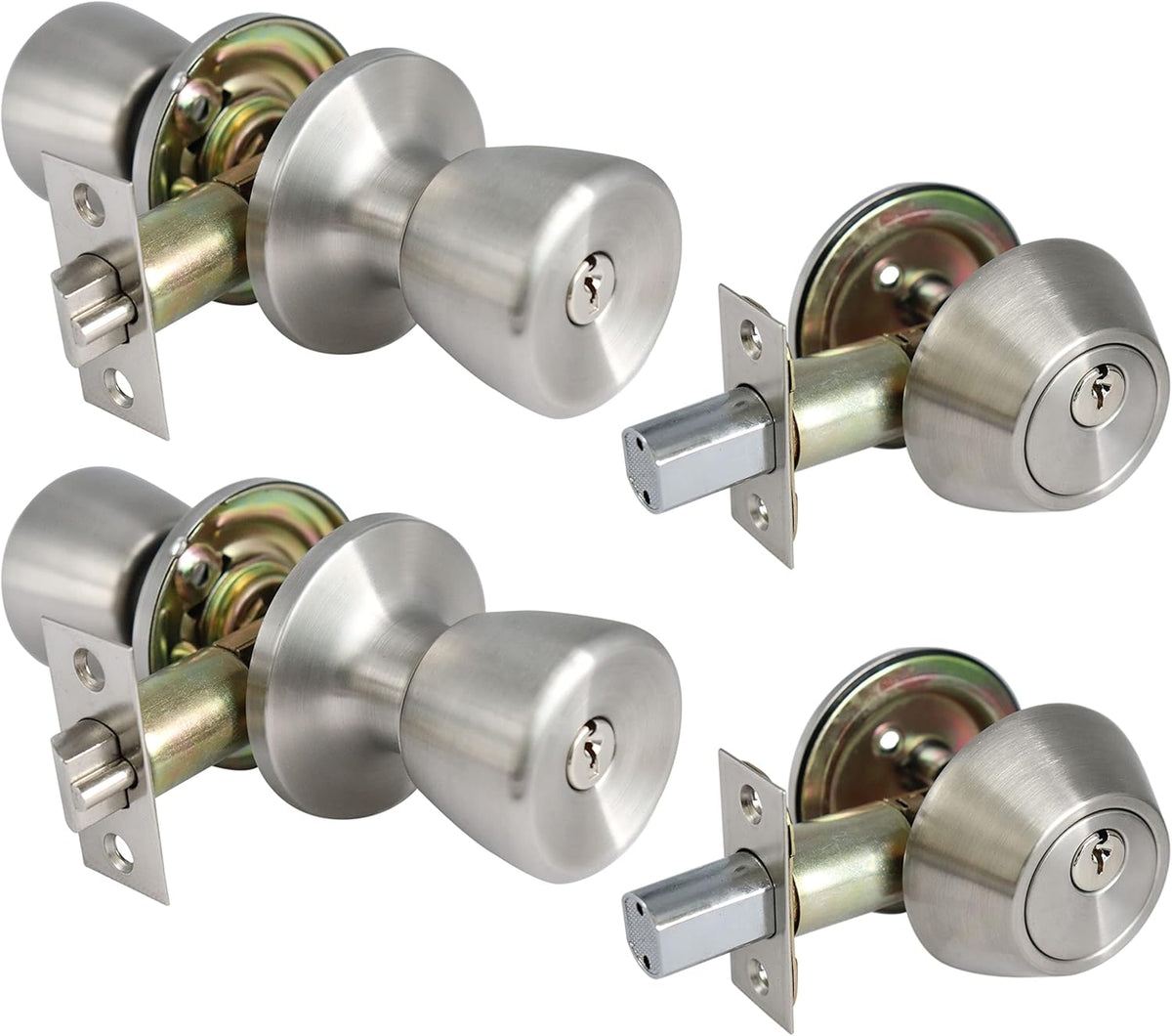 Oil Rubbed Bronze Exterior Door Lockset with Deadbolt, 3 Pack J779376