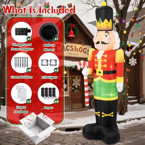 8FT Christmas Inflatable Nutcracker Soldier with Built-in LEDs S4480