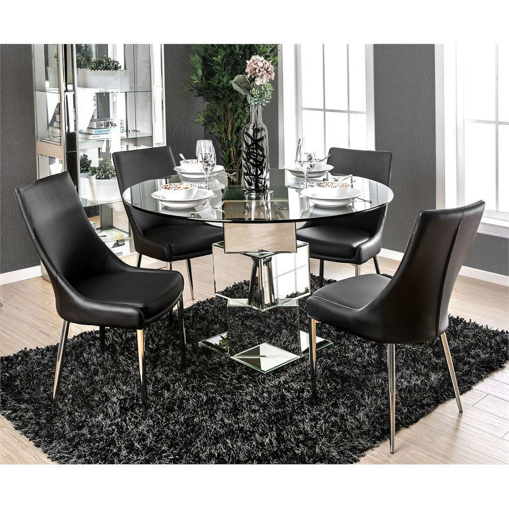 Faux Leather Dining Chair in Black (Set of 2) B67980