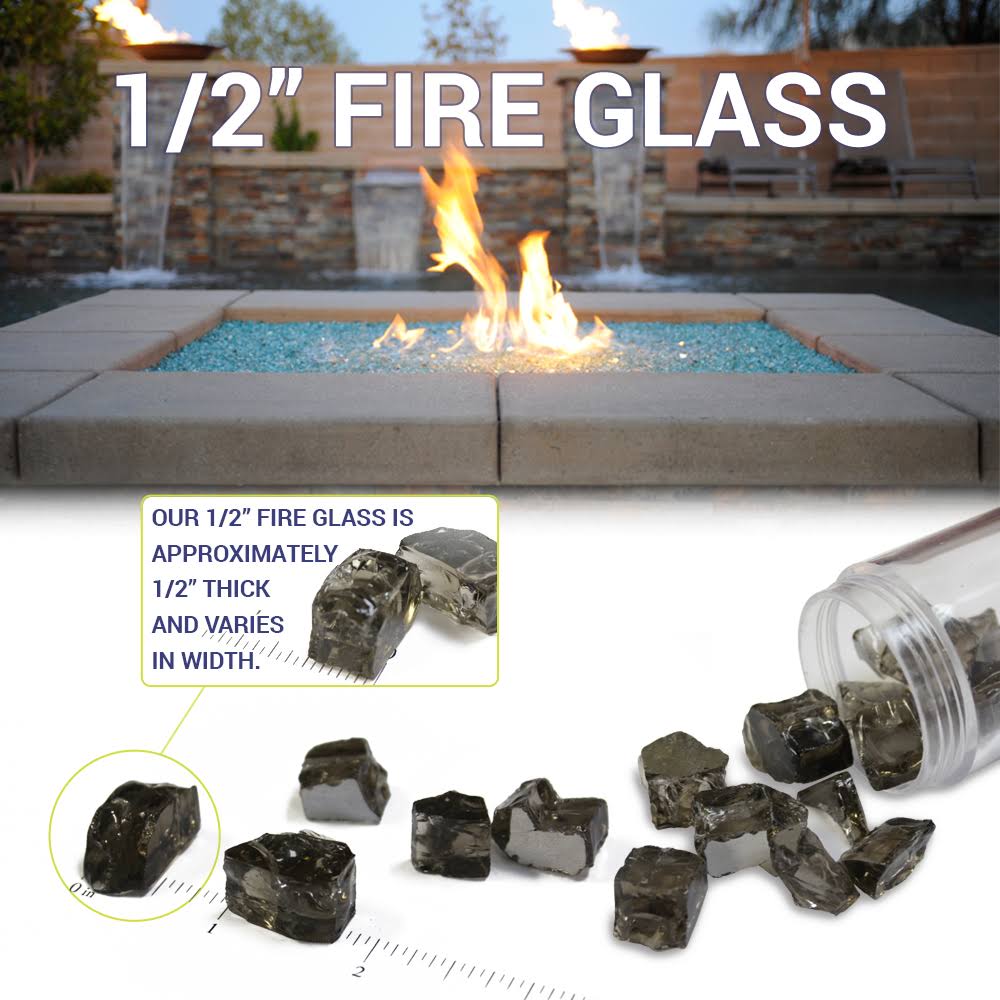 1/2x22 Pacific Blue Fire Glass 10 lb Jar K780