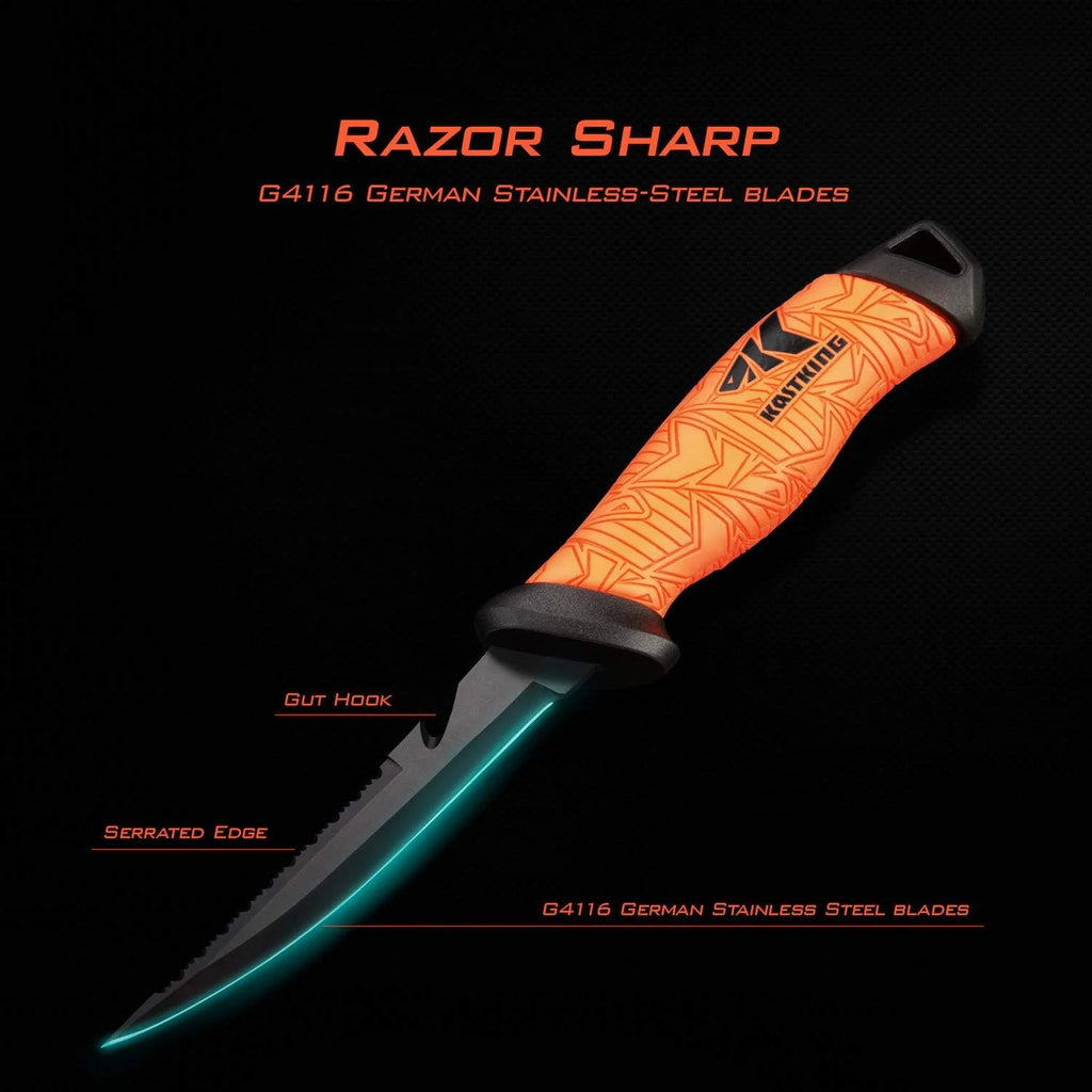 Fillet Knife and Bait Knife, Stainless-Steel Blade, Non-Slip Handles with Sheath R949153