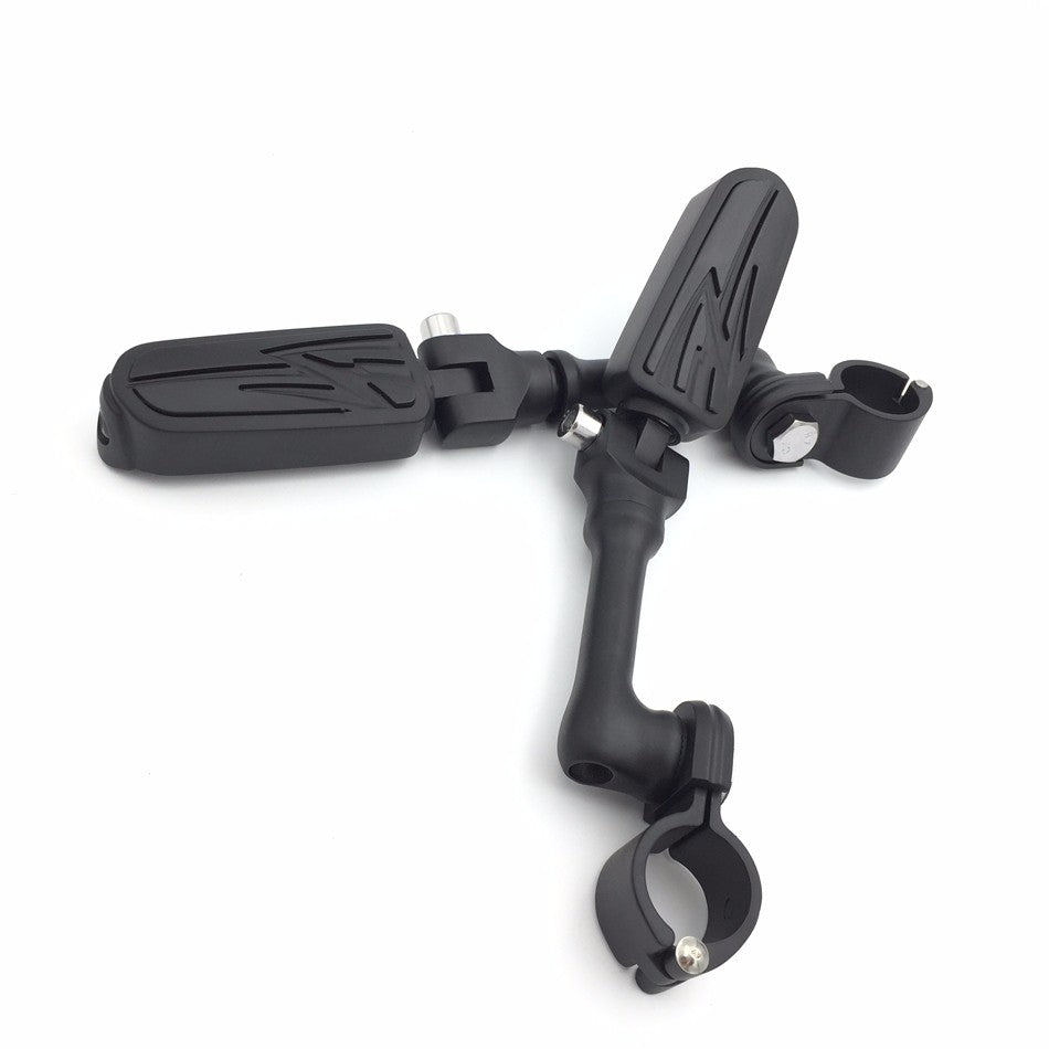 Black Angled Mounting Kit Foot Peg for Bike with 1.25" Front Engine Guard Frame Tube K15389