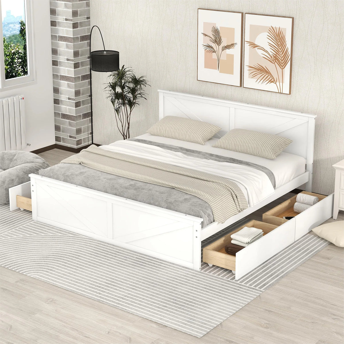 Wooden Platform Bed A624826