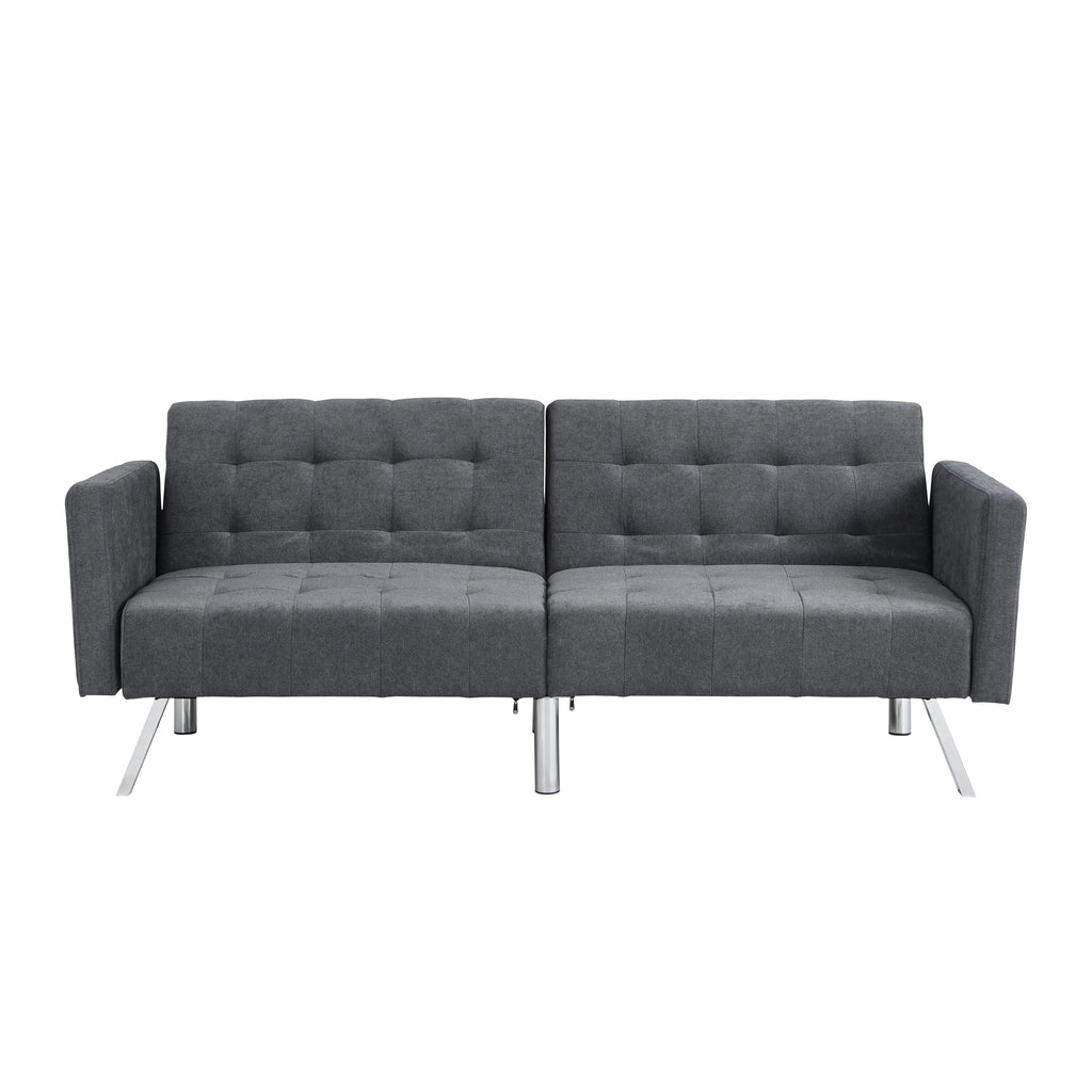 Dark Grey Convertible Linen Sofa Bed O239