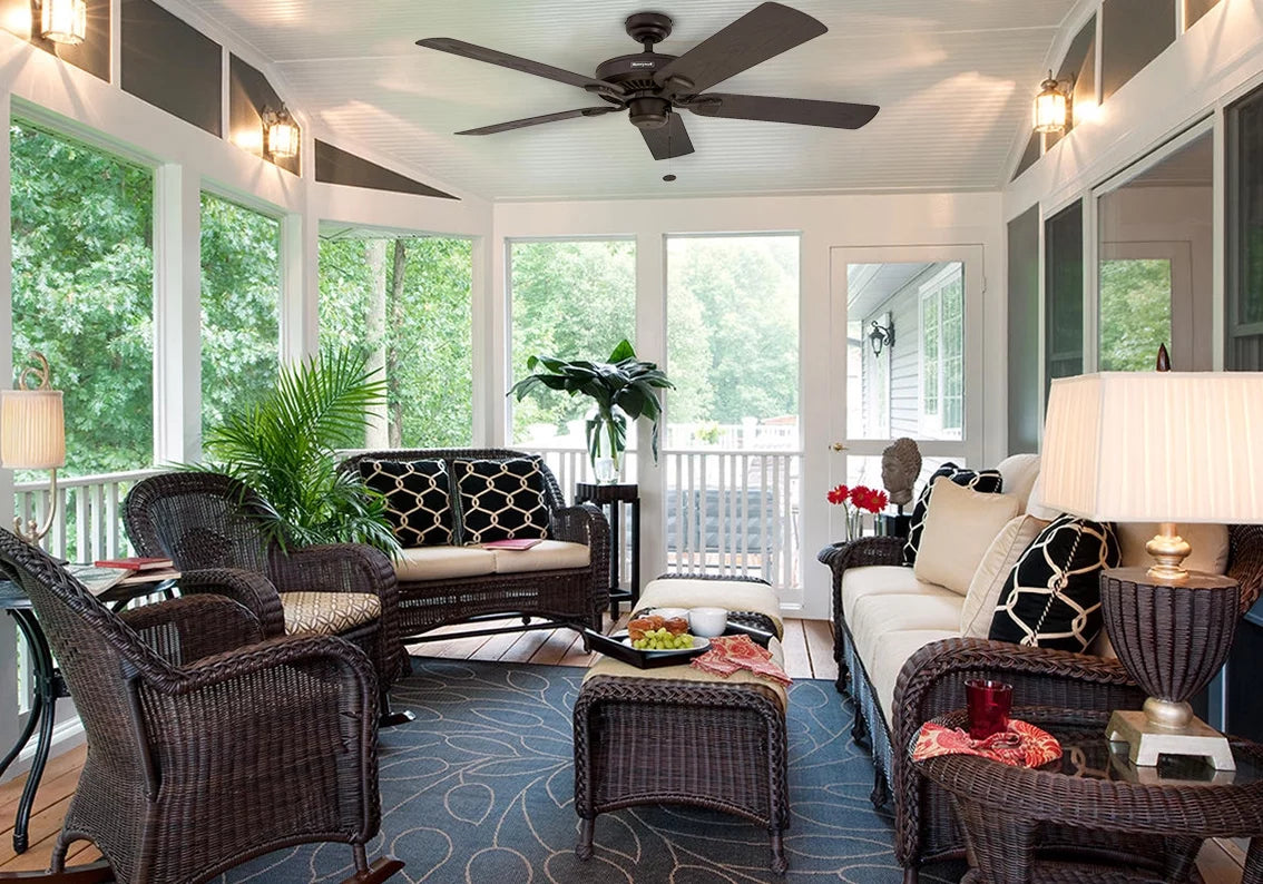 Bronze Indoor/Outdoor Ceiling Fan with 5 Blades I345
