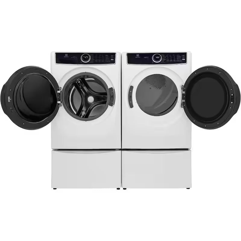 White Laundry Pedestal with Storage Drawer T7687