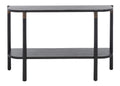 Black Natural Wood Console Table with Shelf N7704