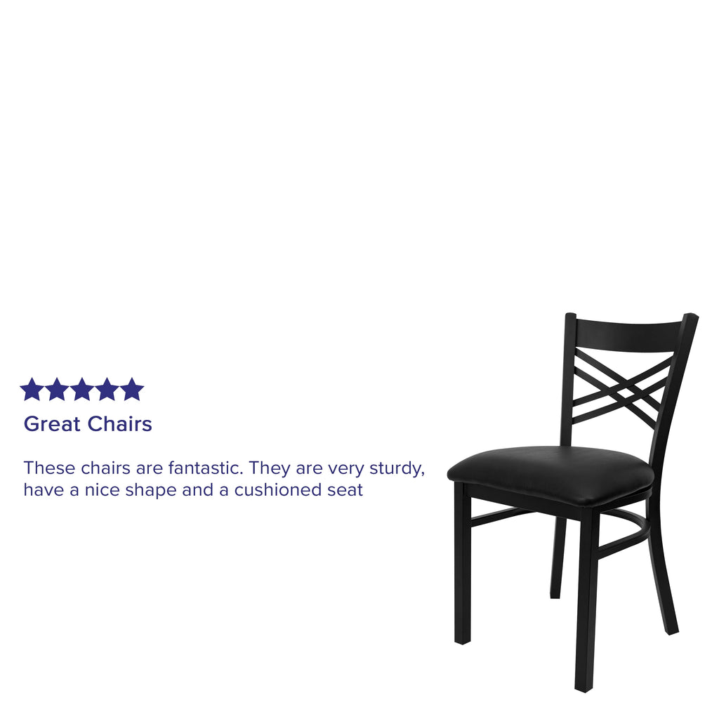 Black Vinyl Seat Metal Restaurant Chair M500079