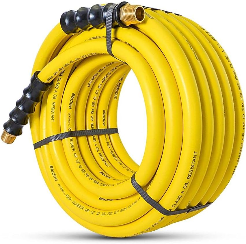 1/2" x 100' Class A Rubber Air Hose with Brass Fittings C66505
