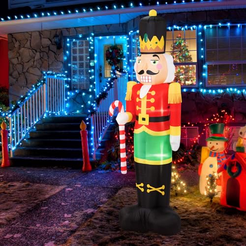 8FT Christmas Inflatable Nutcracker Soldier with Built-in LEDs S4480