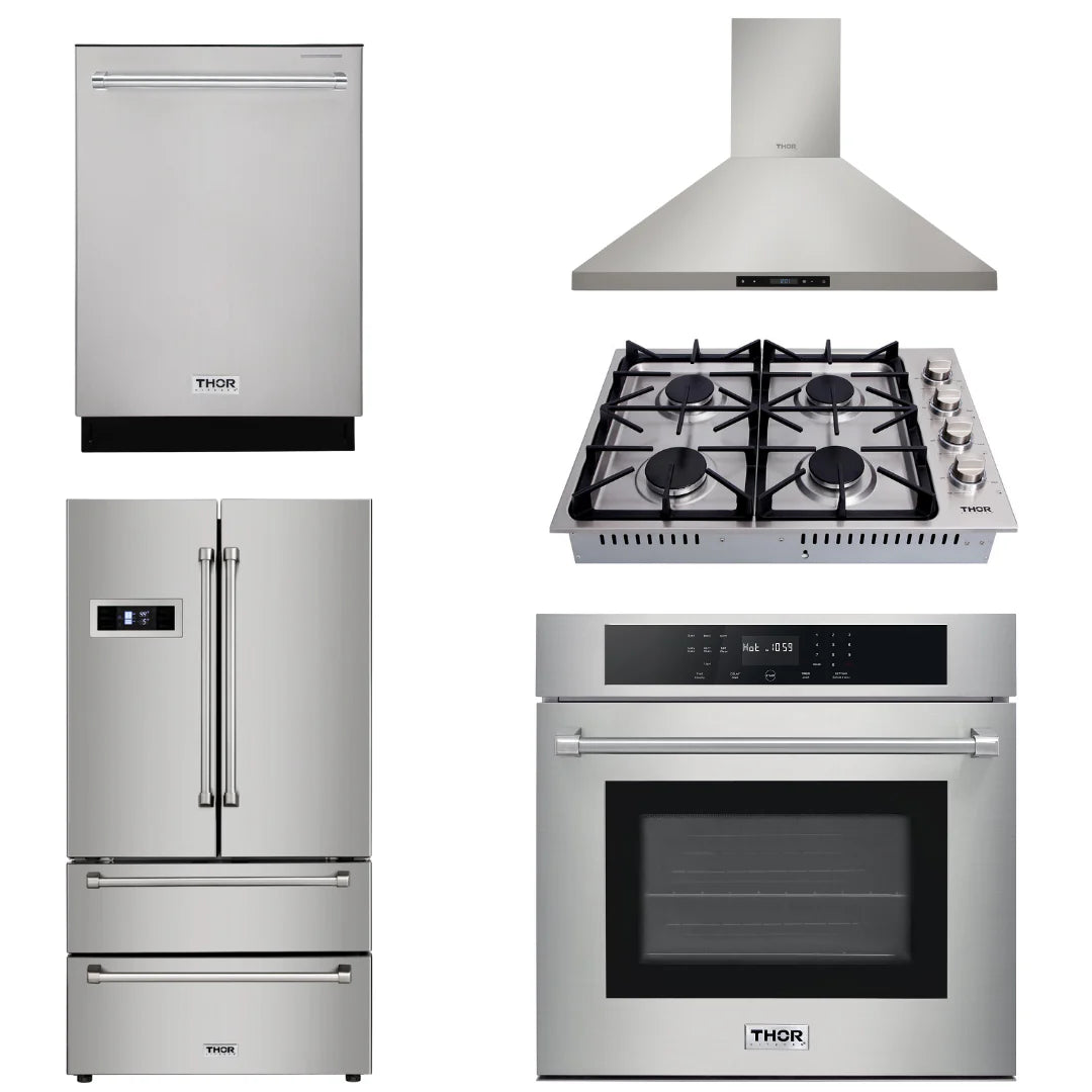 30 Wall Oven, Cooktop, Range Hood, Refrigerator, Dishwasher Z6679