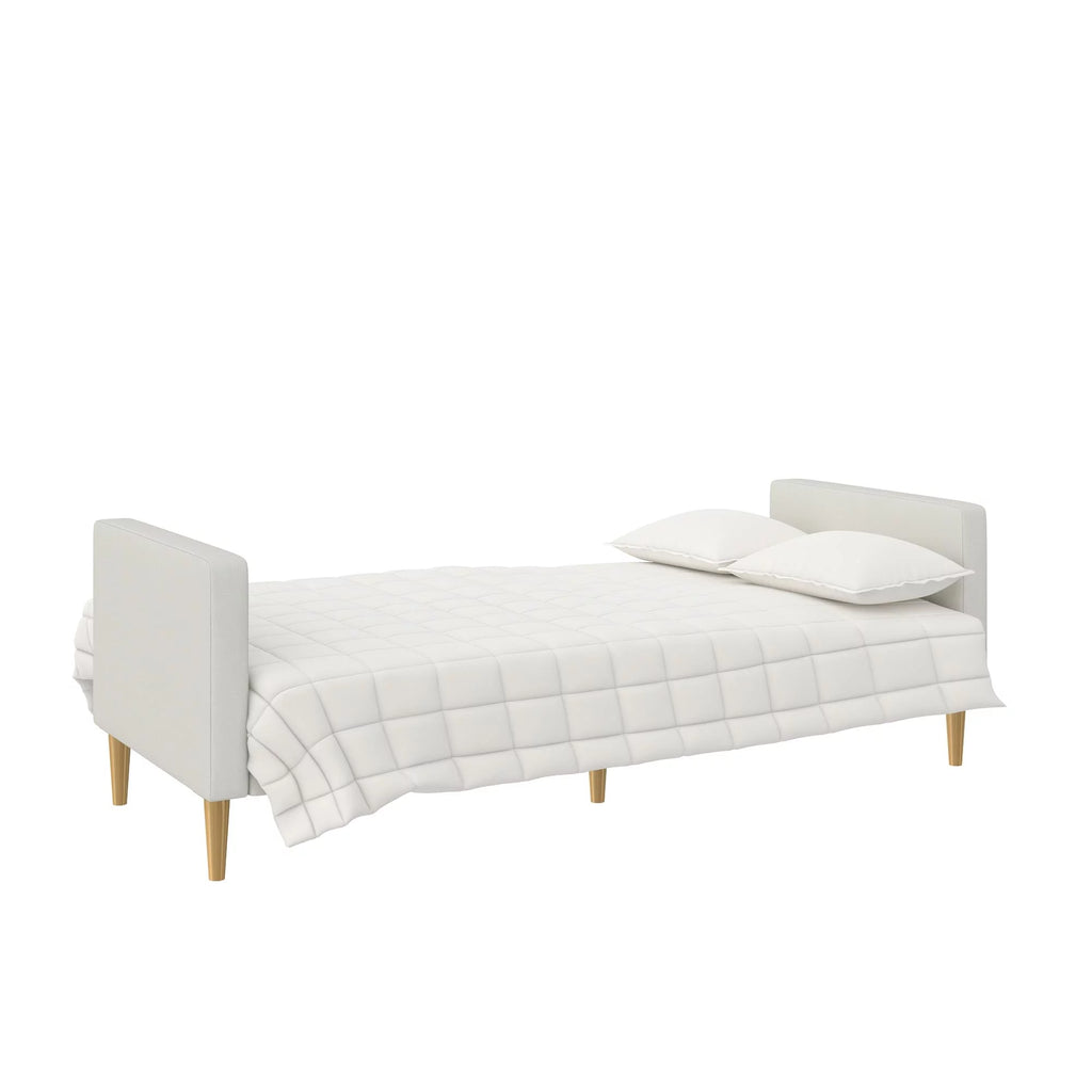 Light Gray Linen Futon Sofa Bed U36011
