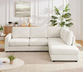 Cream L Shaped Sectional Sofa with Reversible Chaise C361983