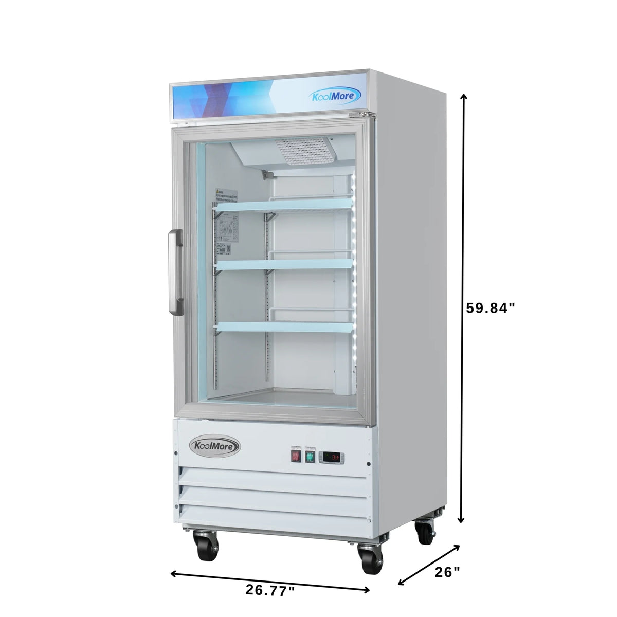 26 in. 1-Door Commercial Display Merchandiser Freezer 9 cu. ft. White W297