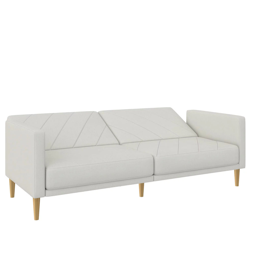 Light Gray Linen Futon Sofa Bed U36011
