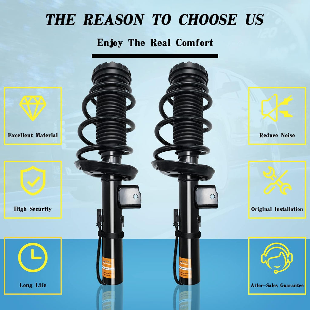 Pair Rear Left Right Shock Absorbers with Upper Mount Assembly A151
