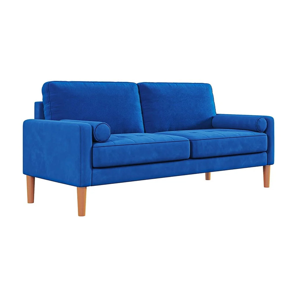 Blue L Shaped Sofa Couch 2 Seater Loveseat B82766