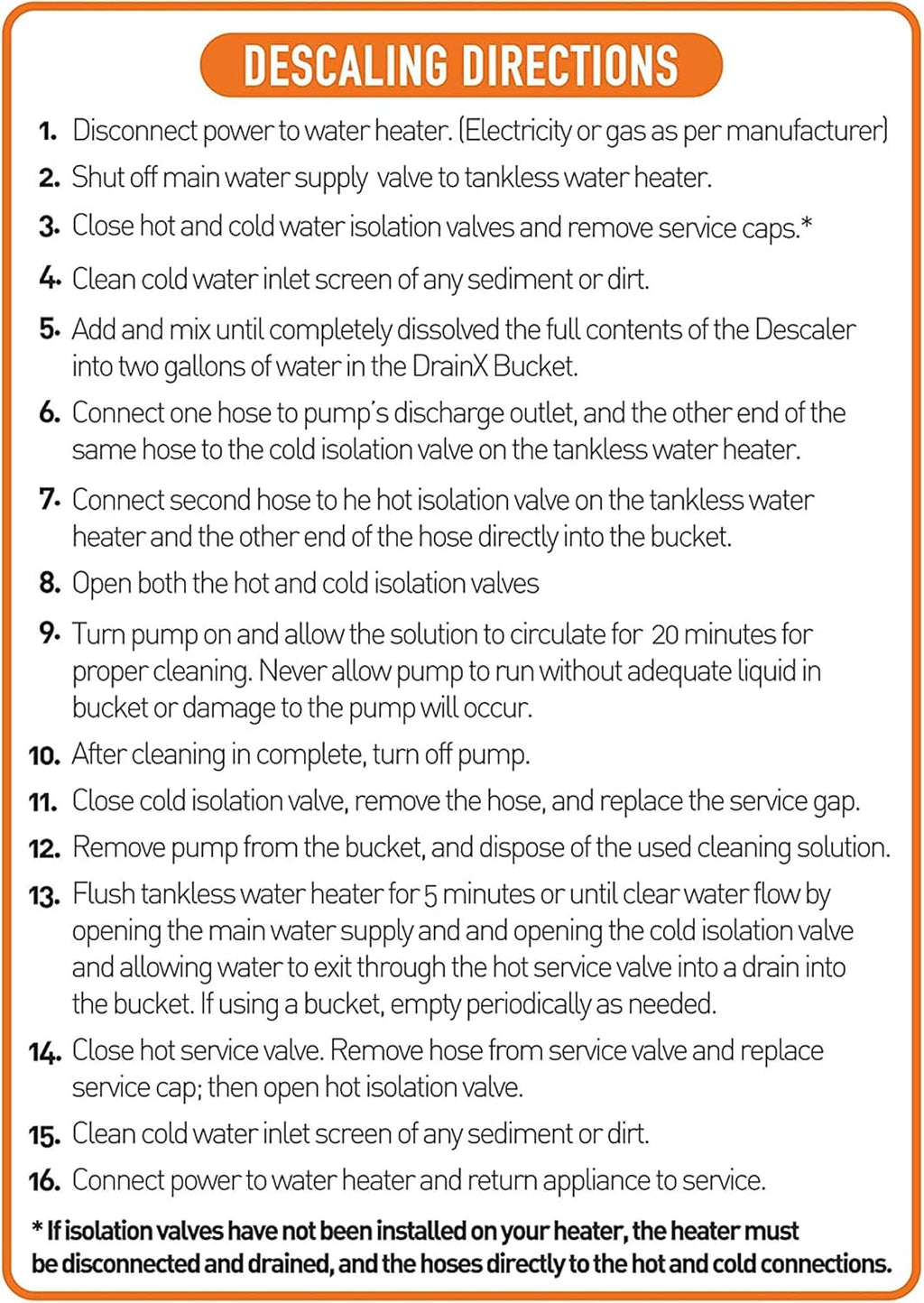 Tankless Water Heater Descaling Flush Kit F9473
