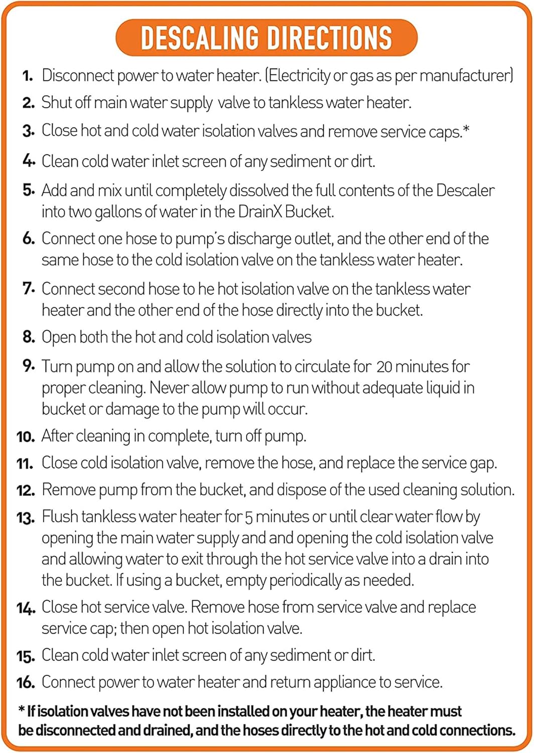 Tankless Water Heater Descaling Flush Kit F9473