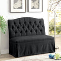 Dark Grey Fabric Tufted Loveseat B9158