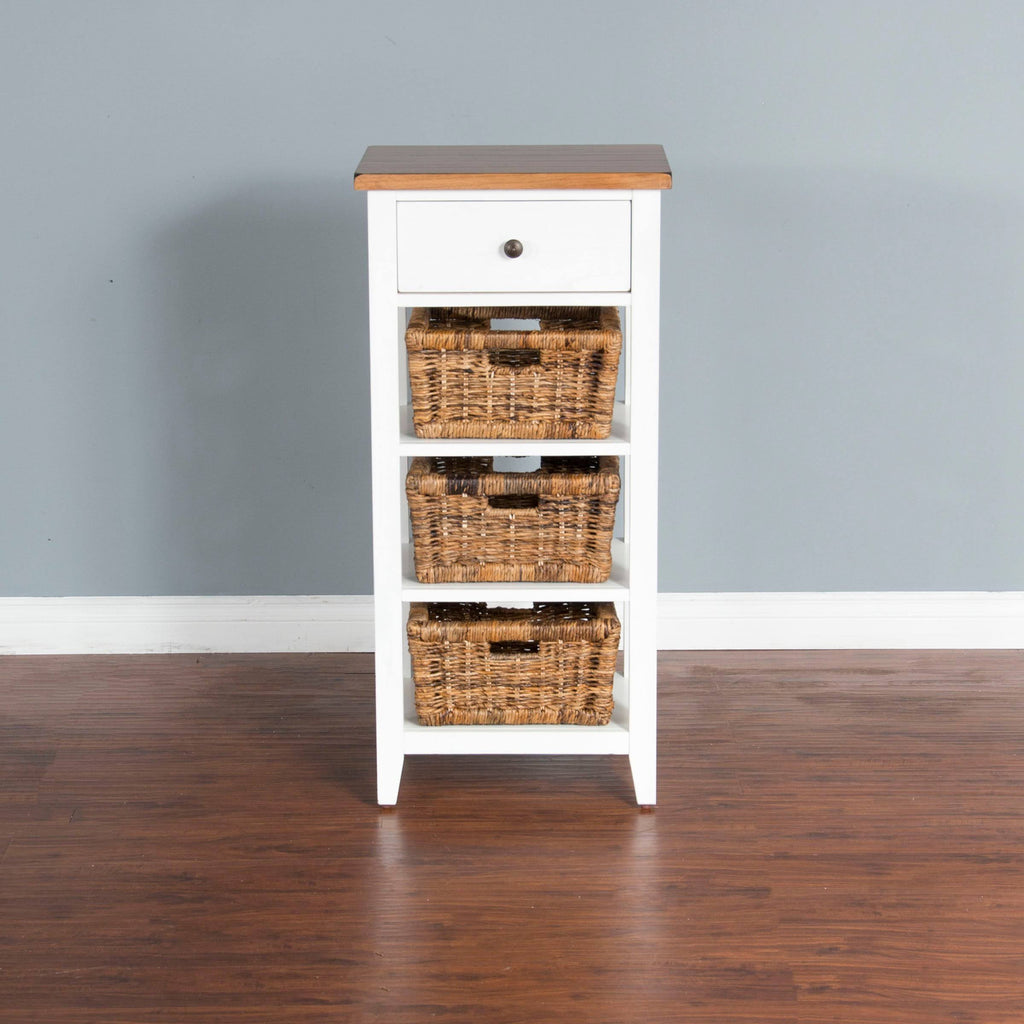 White & Natural Storage Rack S812