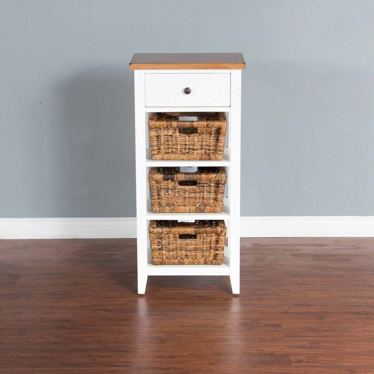 White & Natural Storage Rack S812