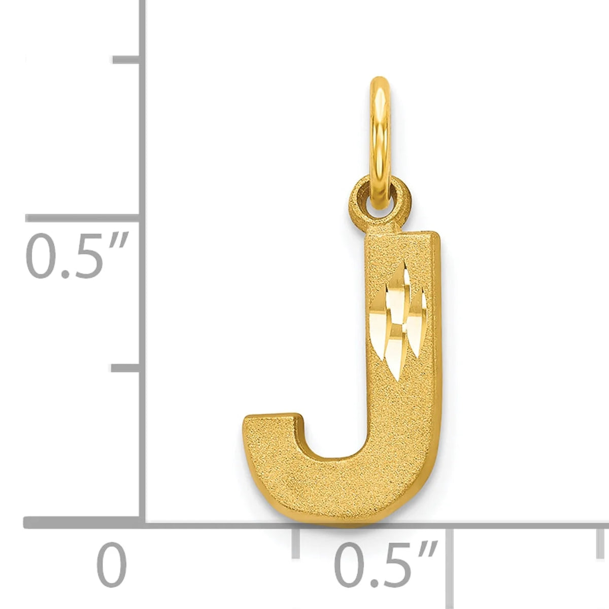10K Yellow Gold Initial J Pendant Charm Q733438