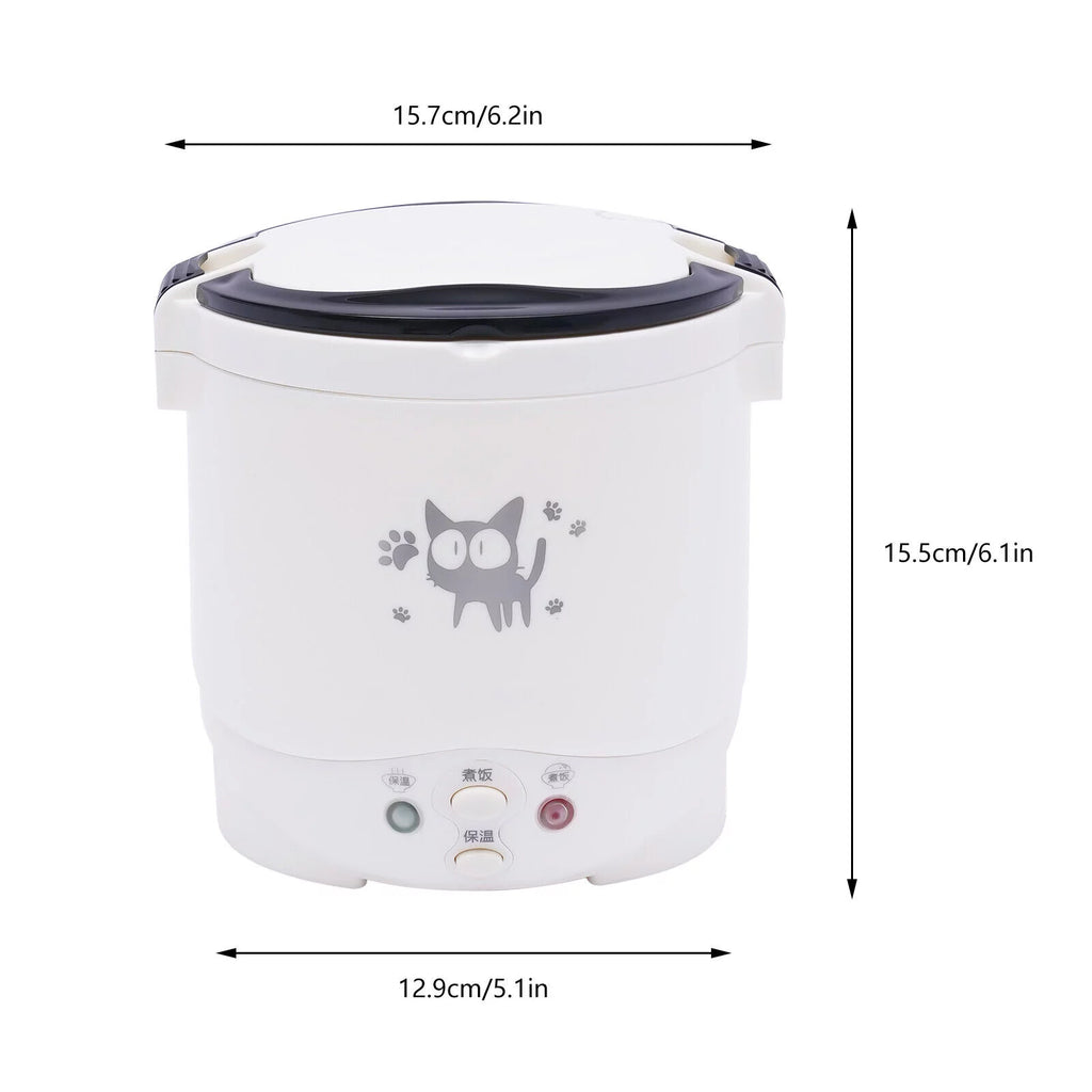 White 12V Mini Rice Cooker Q8008