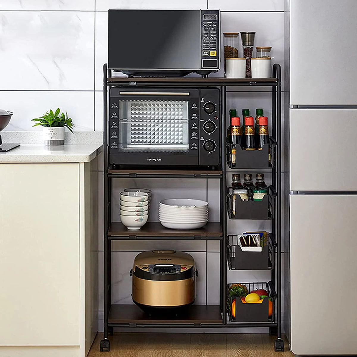 4-Tier + 5-Tier Utility Storage Shelf for Microwave Oven Baker Rack P2487