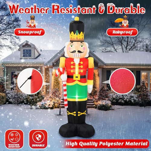 8FT Christmas Inflatable Nutcracker Soldier with Built-in LEDs S4480
