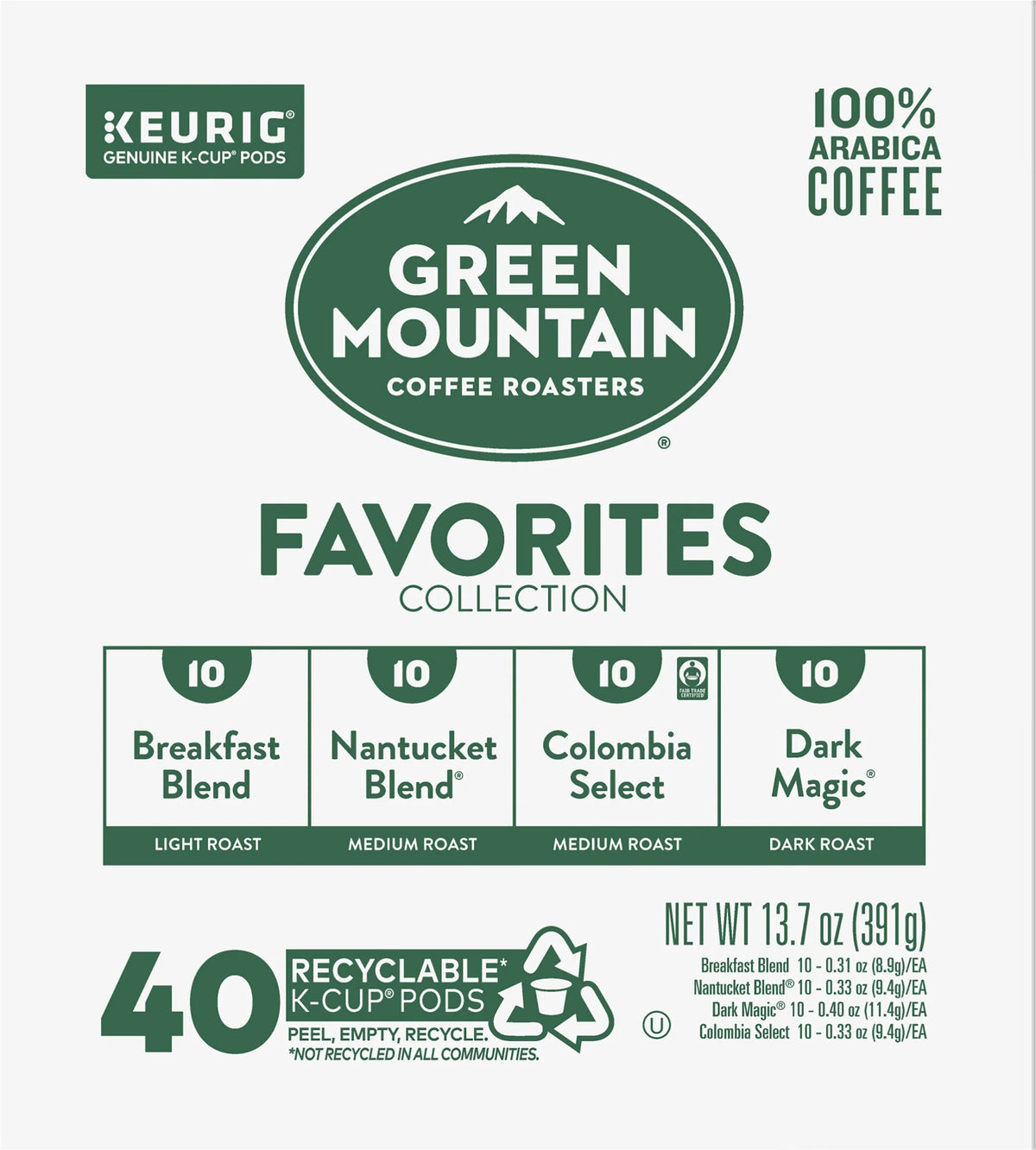 40 Count Single-Serve Coffee K-Cup Pods Sampler B879
