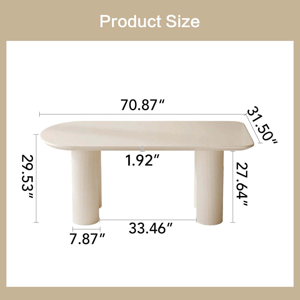 70.86'' Oval White Dining Table E733