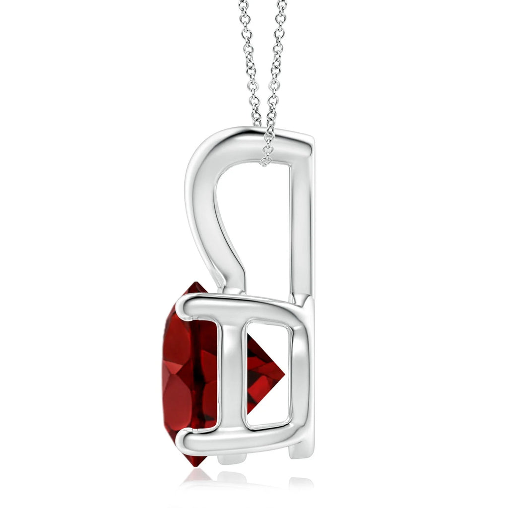 Natural 9mm Garnet Solitaire Pendant Necklace in Sterling Silver C68316