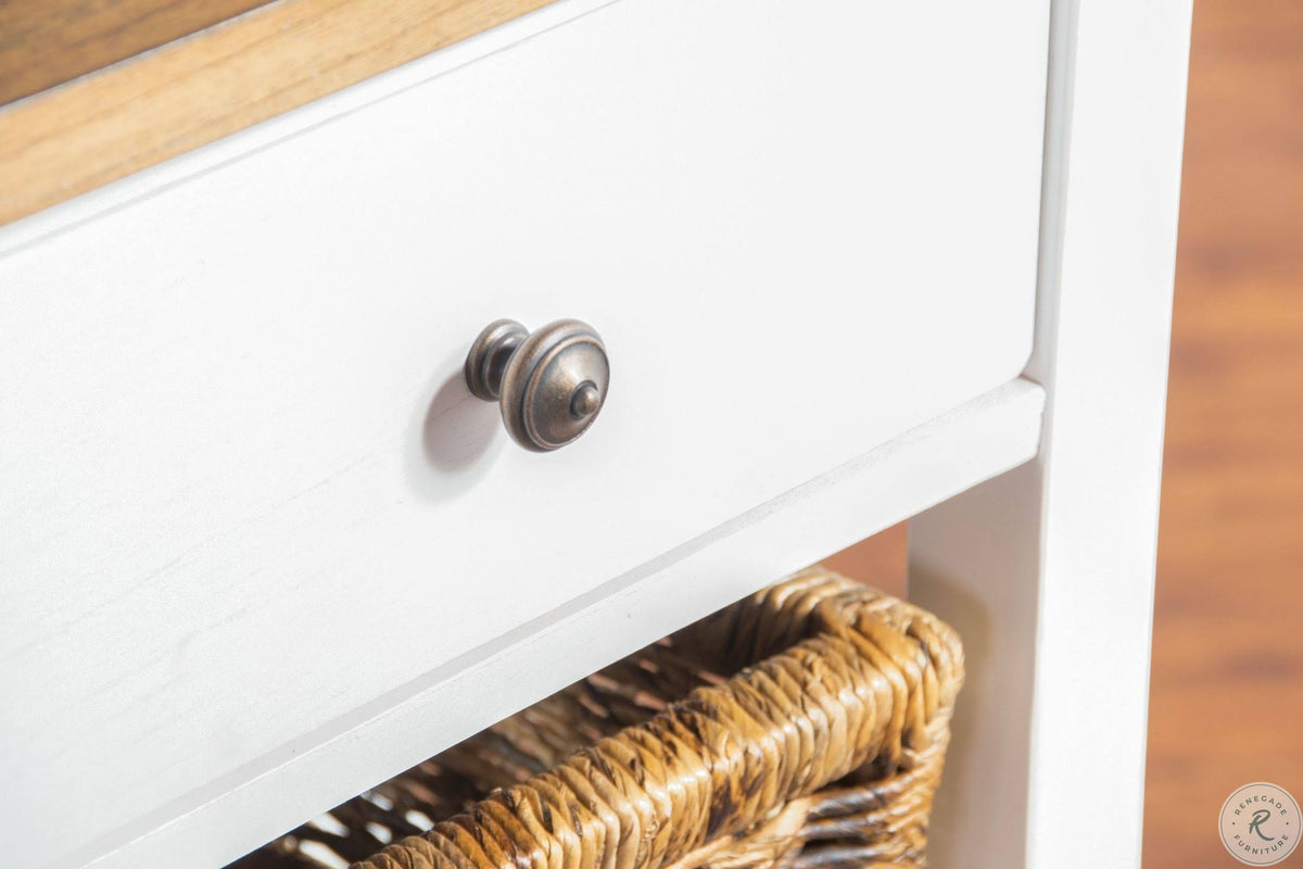 White & Natural Storage Rack S812