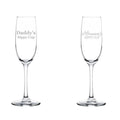 Set of 2 Glass Champagne Flutes 8 oz Stemmed Q9648