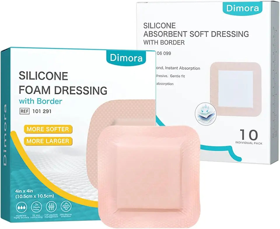 Silicone Super Absorbent Wound Dressings & Ultra Soft Silicone Foam Dressing 4"x4" P83100