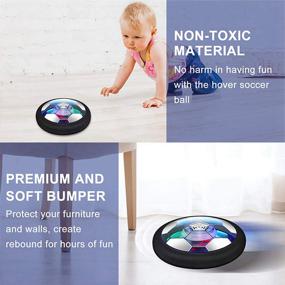 LED Hover Soccer Ball USB Charging Electric Air Cushion Indoor Toy H501008