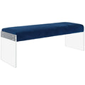 Navy Blue Fabric Velvet Bench S892