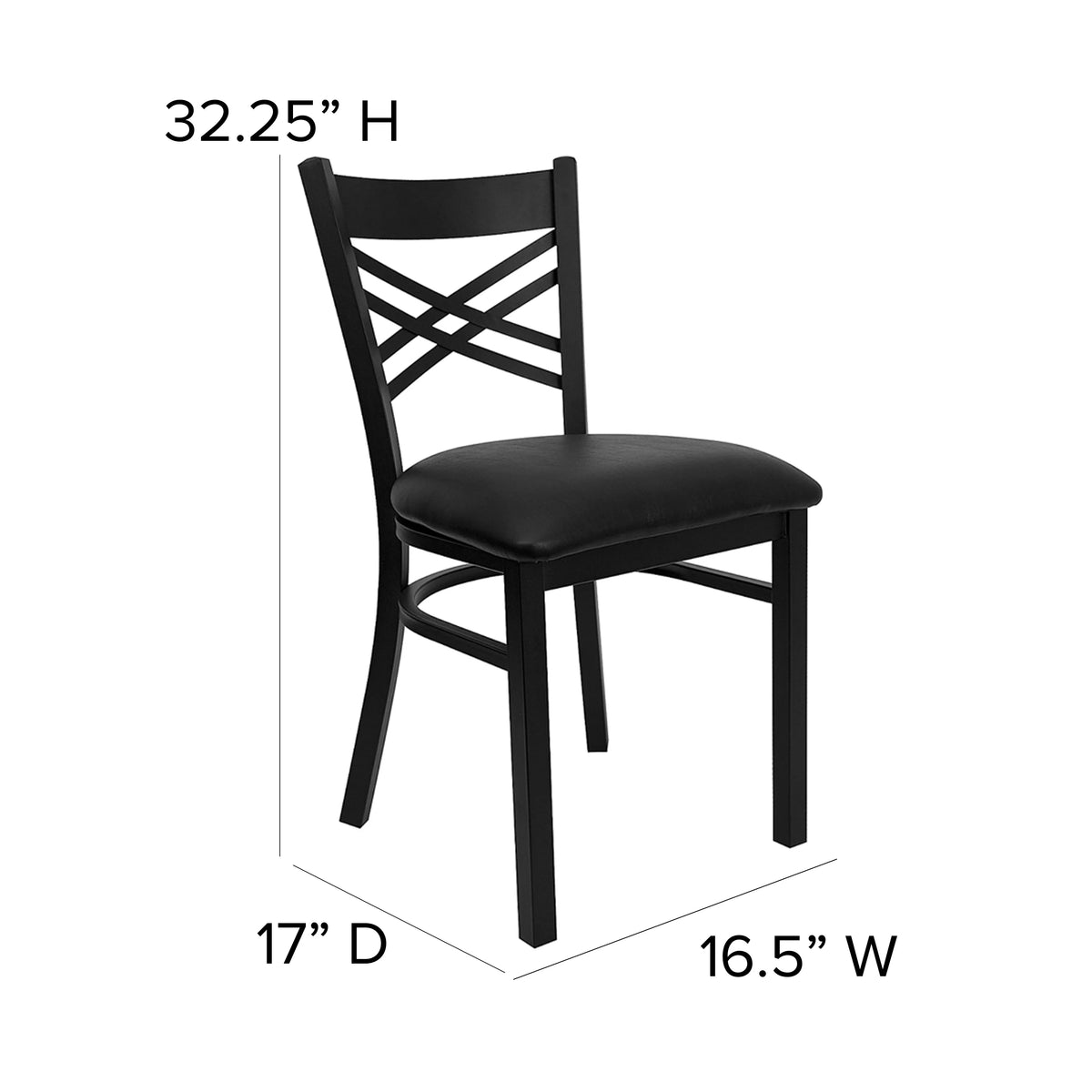 Black Vinyl Seat Metal Restaurant Chair M500079
